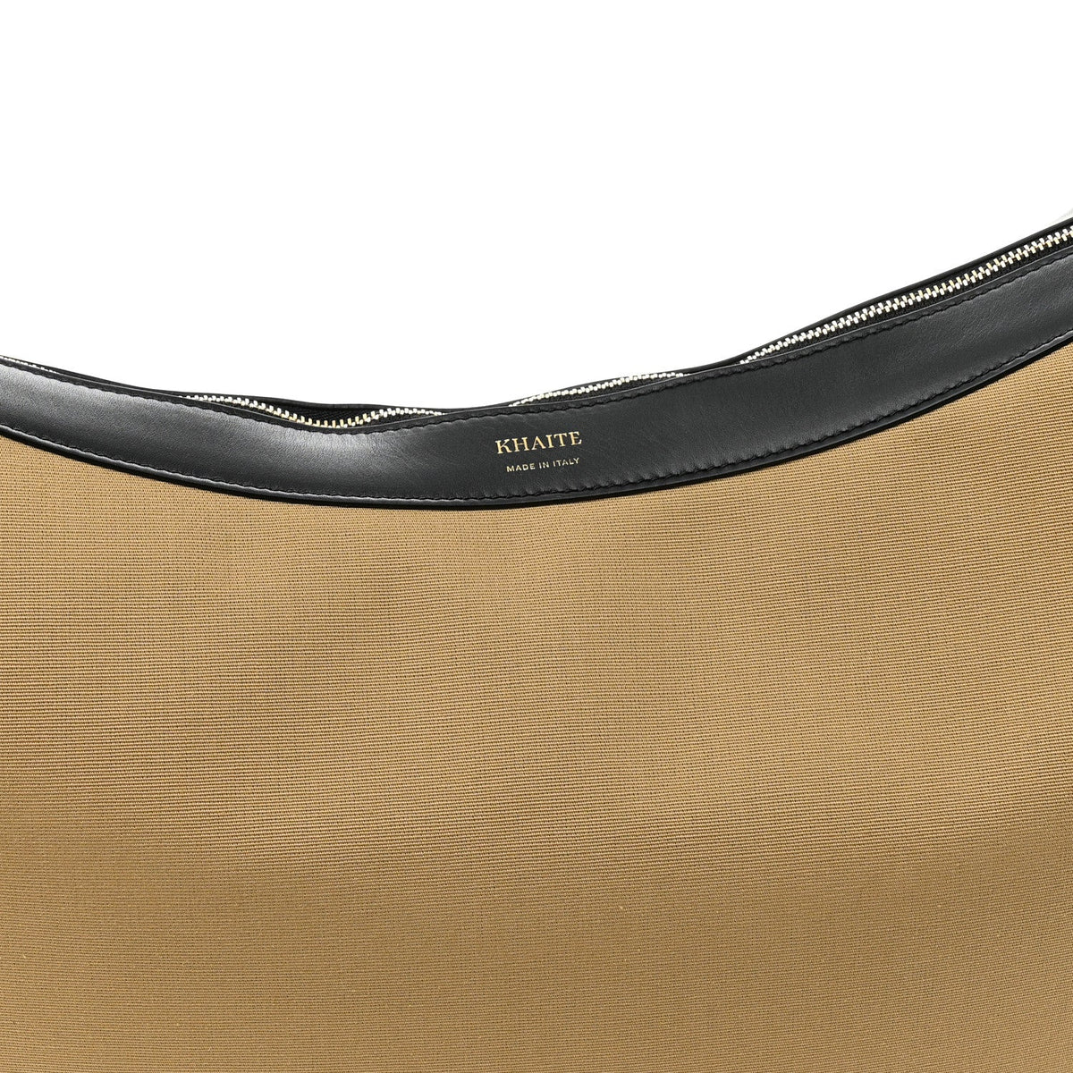 Calfskin Canvas Hobo Bag - Beige