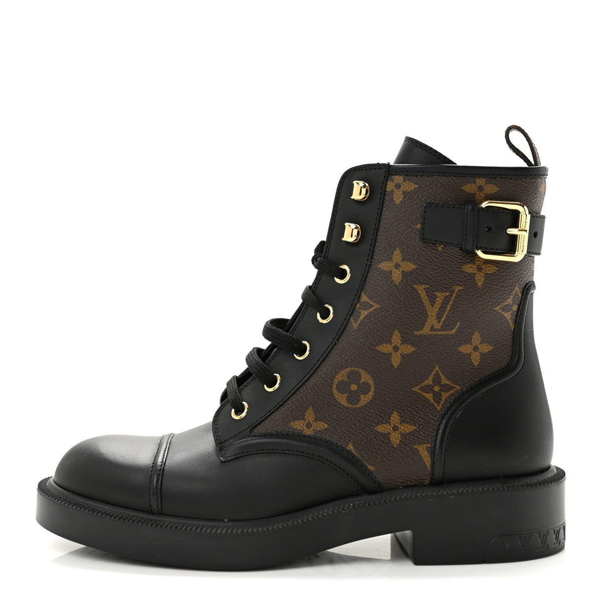 Calfskin Monogram Citizen Flat Ranger Boots Cacao Brown Black
