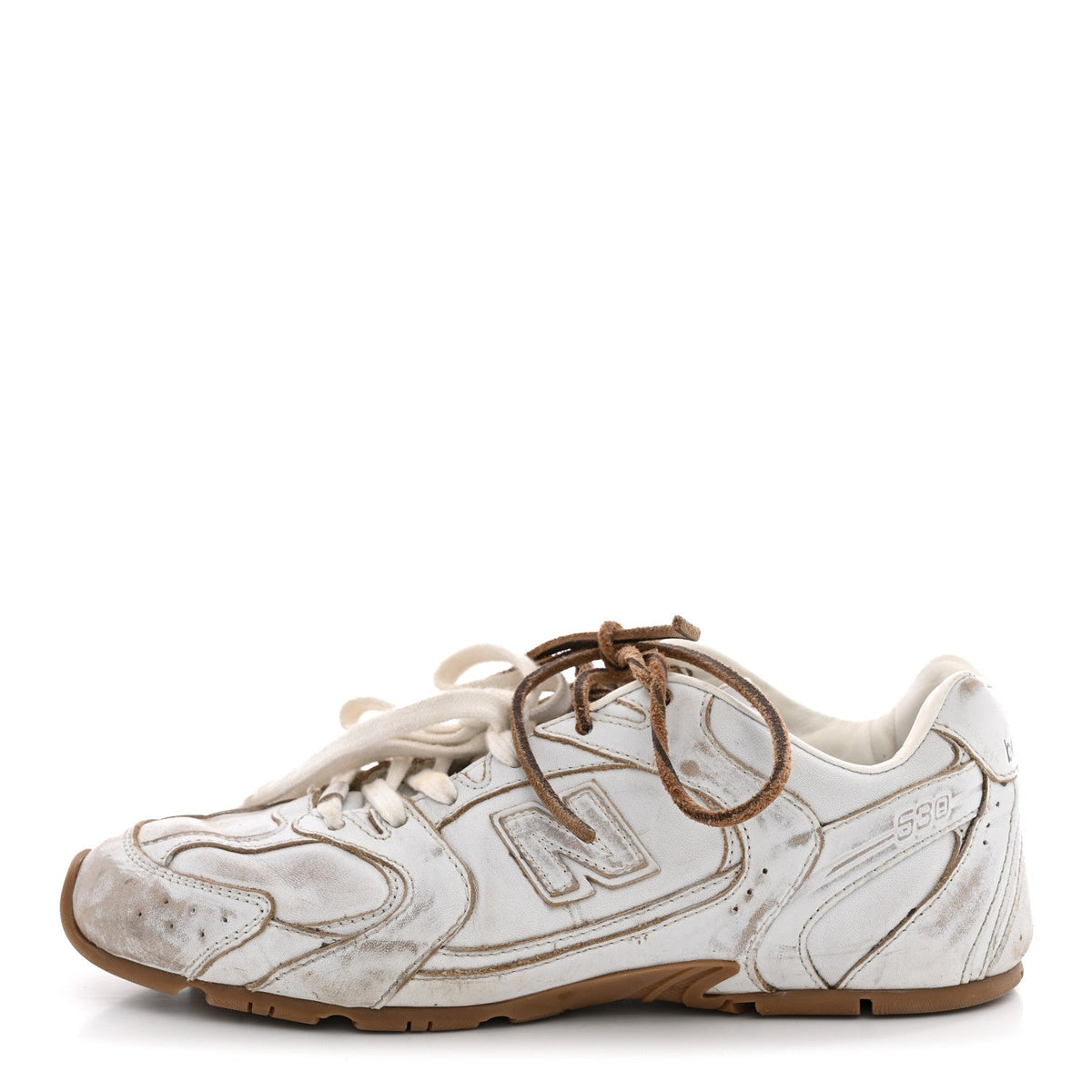Miu Miux New Balance Bleached Calfskin Sl Sneakers White