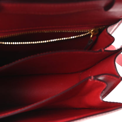 Small Calfskin Flap Shoulder Bag - Red