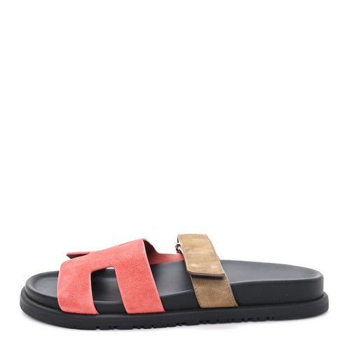 Suede Goatskin Chypre Sandals Rouge Tomette Terre Ambree