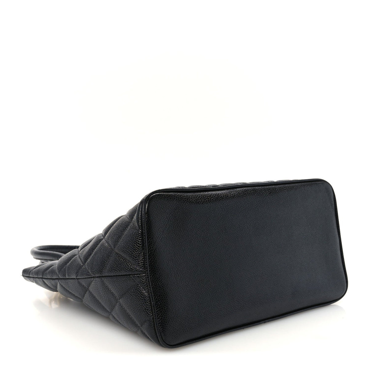 Quilted Caviar Tote Bag - Black