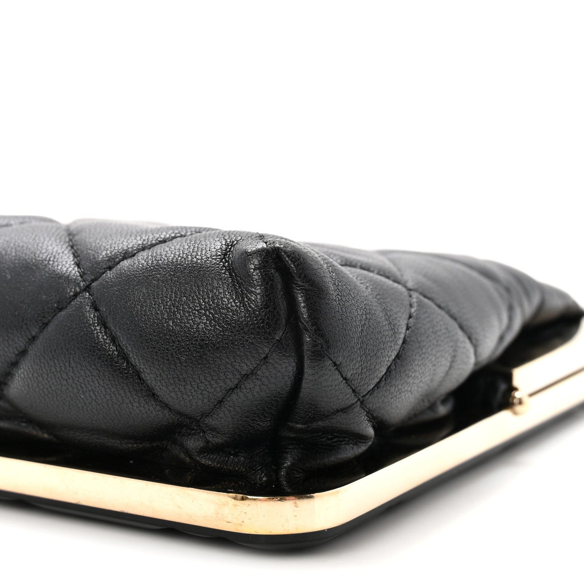 Quilted Lambskin Clutch Bag - Black