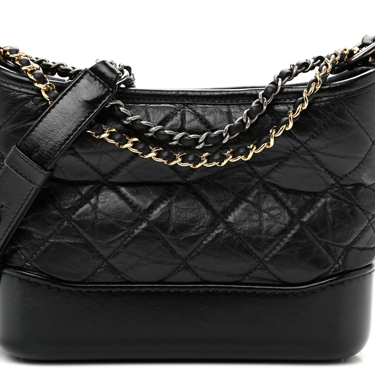 Small Quilted Calfskin Hobo Bag - Black