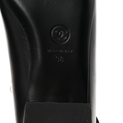 Chanel Pearl Cap Toe Chain Women's Ballerina Flats