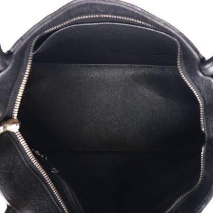Quilted Caviar Tote Bag - Black