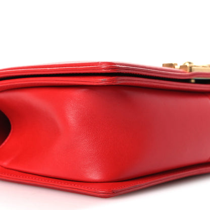 Medium Lambskin Flap Shoulder Bag - Red