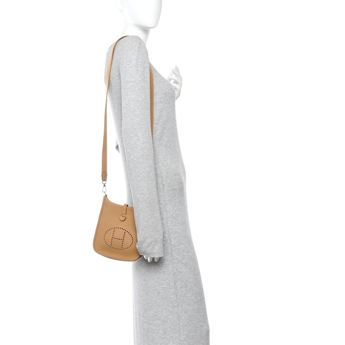 Taurillon Clemence Evelyne Tpm Biscuit Handbag