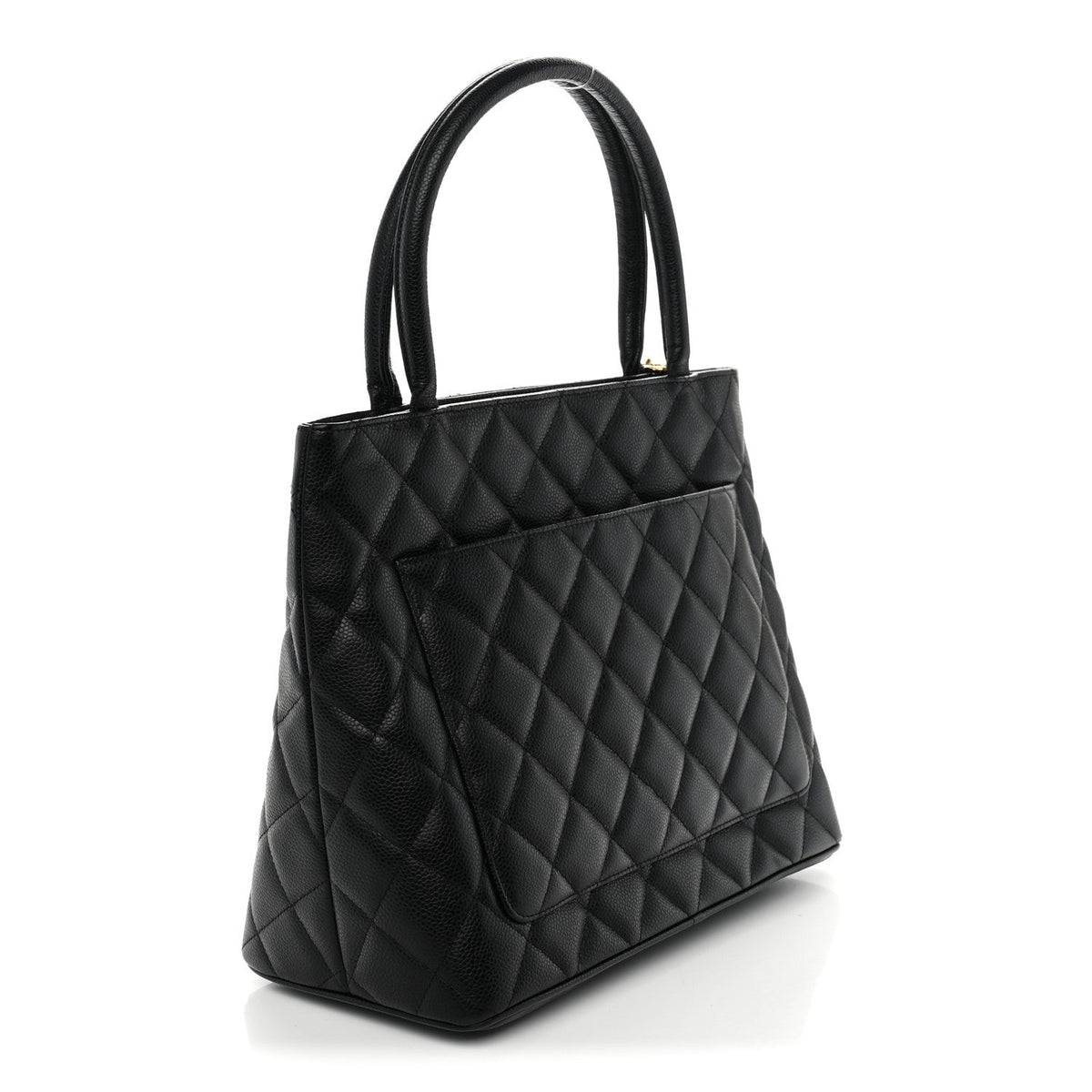 Quilted Caviar Tote Bag - Black