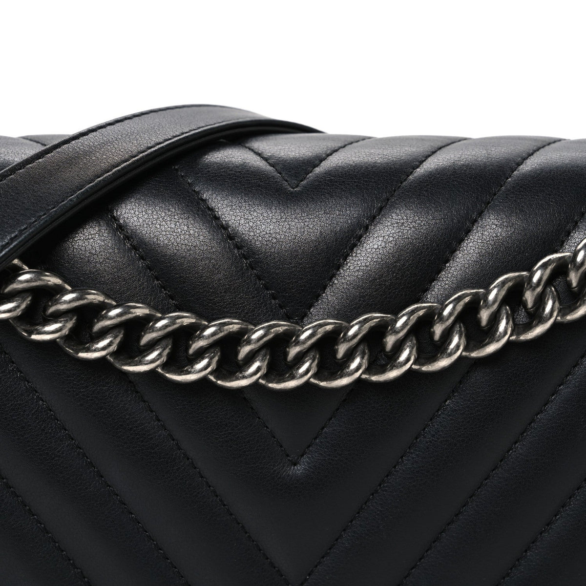 Medium Quilted Lambskin Flap Shoulder Bag - Black