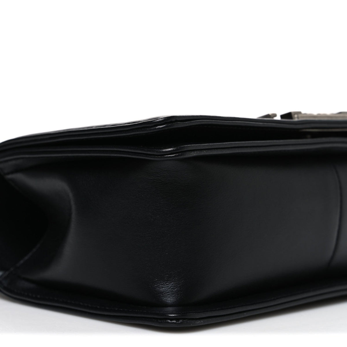 Medium Quilted Lambskin Flap Shoulder Bag - Black
