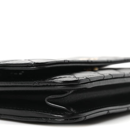 Maxi Quilted Calfskin Wallet Bag - Black
