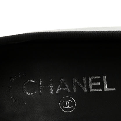 Chanel Crumpled Lambskin CC Cap Toe Women's Flats Black White
