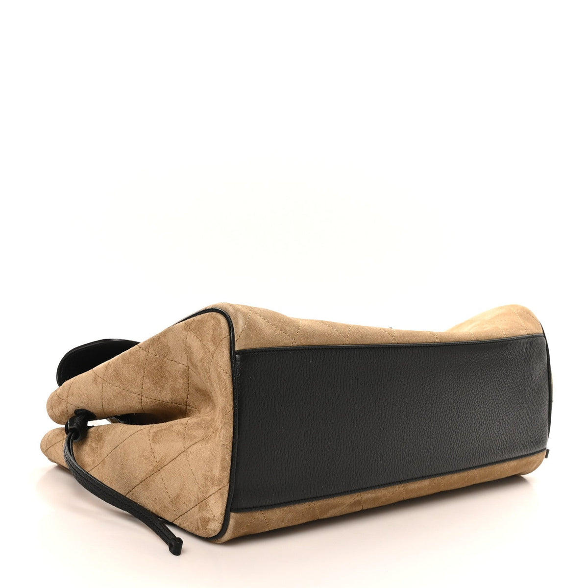 Calfskin Suede Handbag - Beige