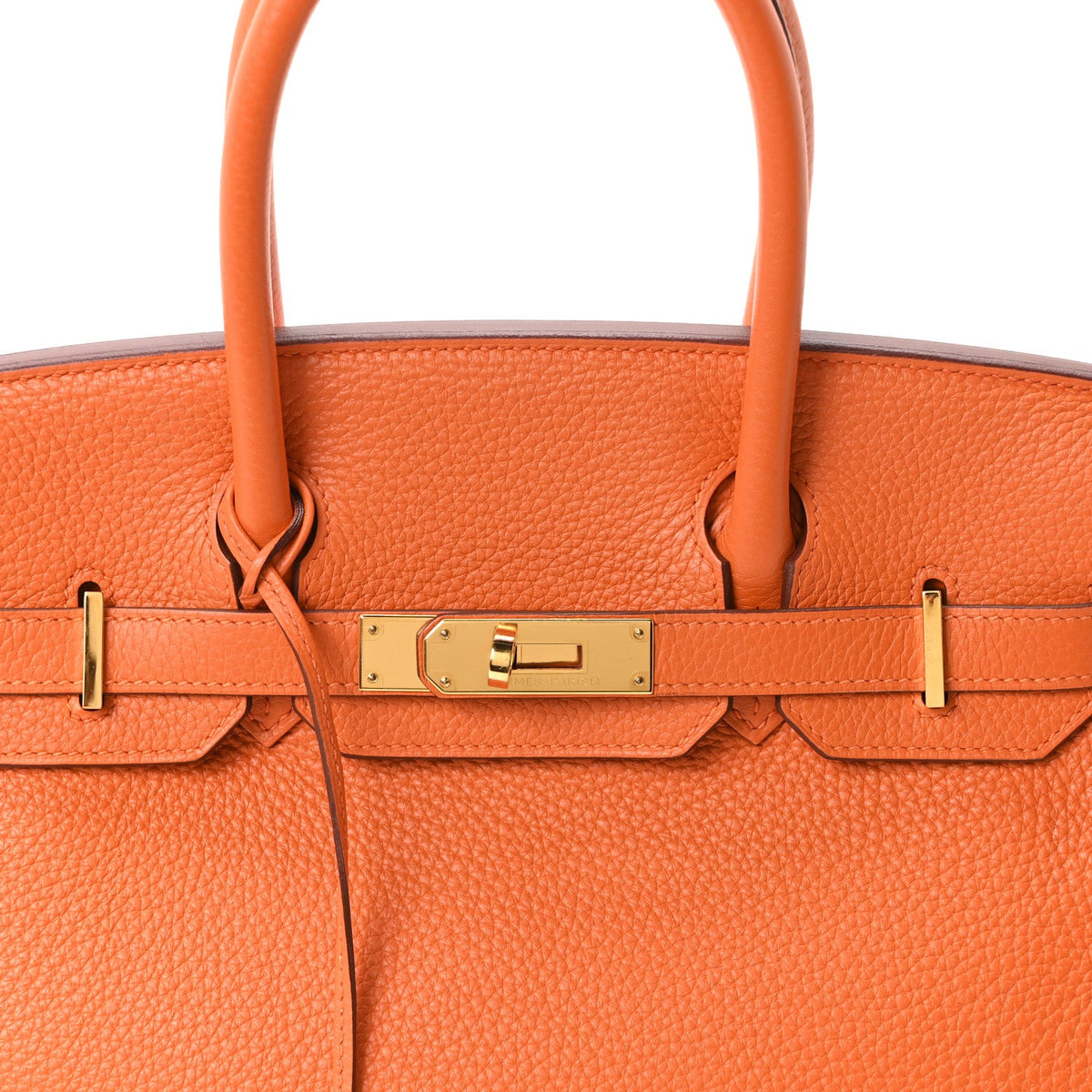 Taurillon Clemence Birkin 30 Orange Handbag