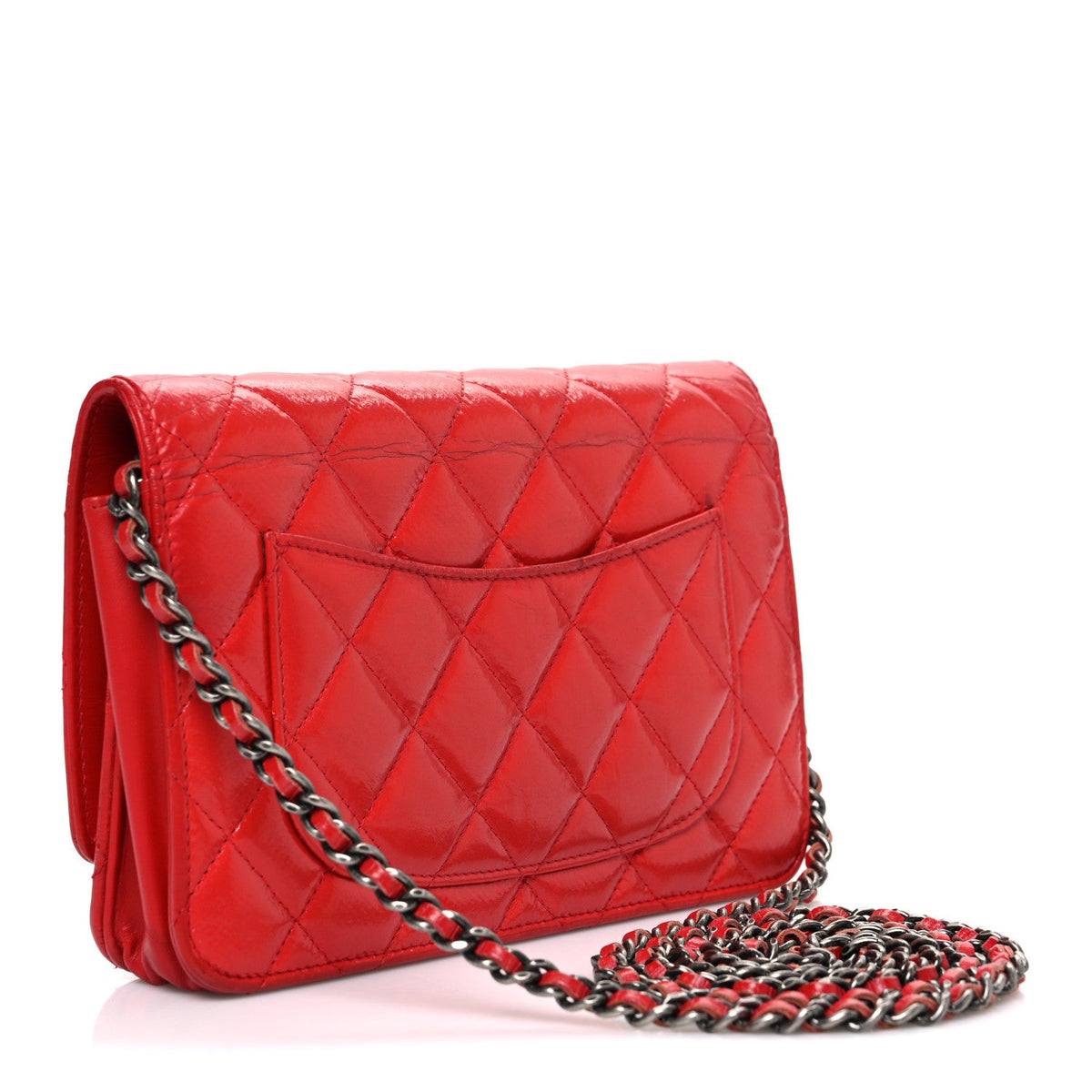 Quilted Calfskin Wallet Bag - Red