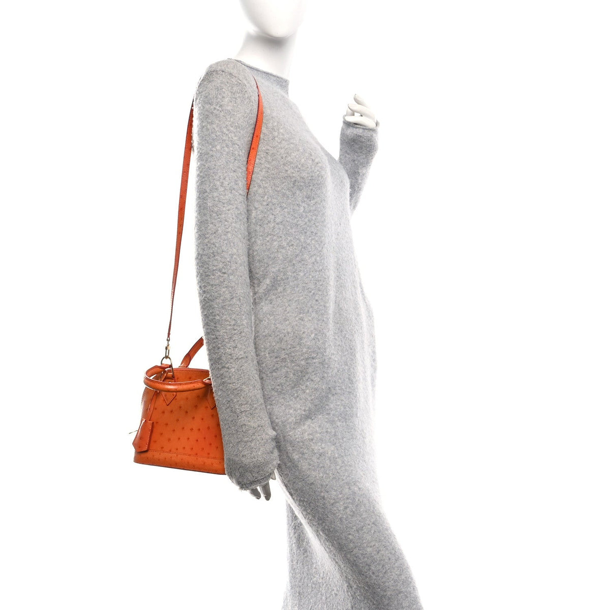 Ostrich Alma Bb Piment Handbag
