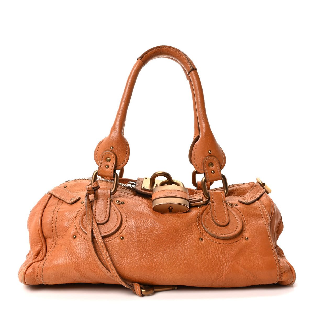 Medium Calfskin Satchel Bag - Tan