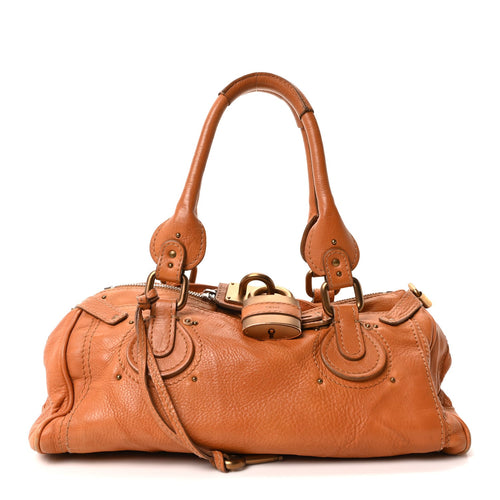 Medium Calfskin Satchel Bag - Tan