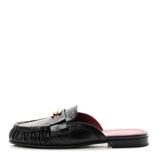 Chanel Shiny Crumpled Lambskin CC Women's Mules