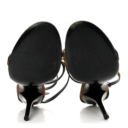 Saint Laurent Suede Cassandra 11.4cm Women's Sandals Brown