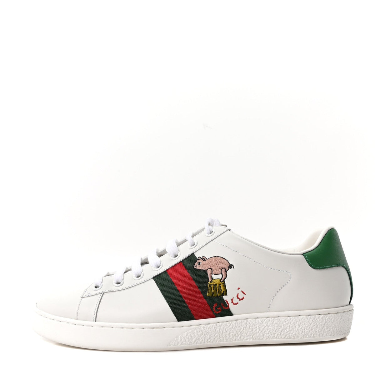 Calfskin Web Embroidered Ace Sneakers White
