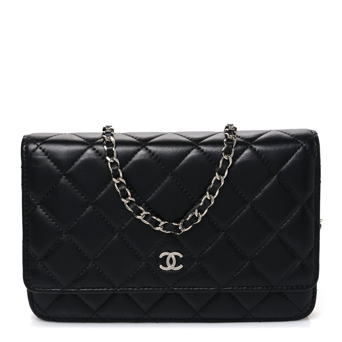 Quilted Lambskin Wallet Bag - Black