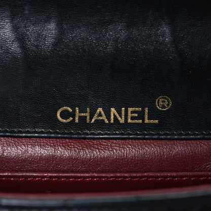 Small Quilted Lambskin Flap Shoulder Bag - Black