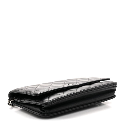 Quilted Lambskin Wallet Bag - Black