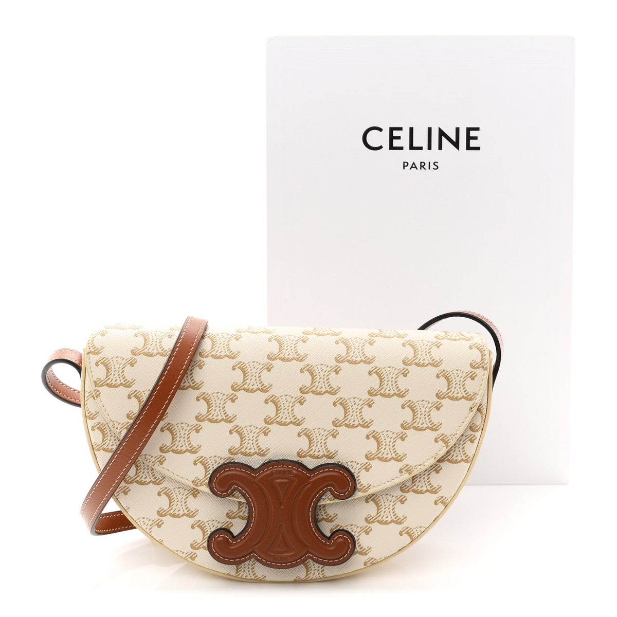 Calfskin Canvas Handbag - White