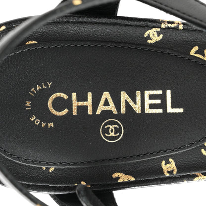 Chanel Printed Lambskin Patent Calfskin CC Platform Women's Pumps