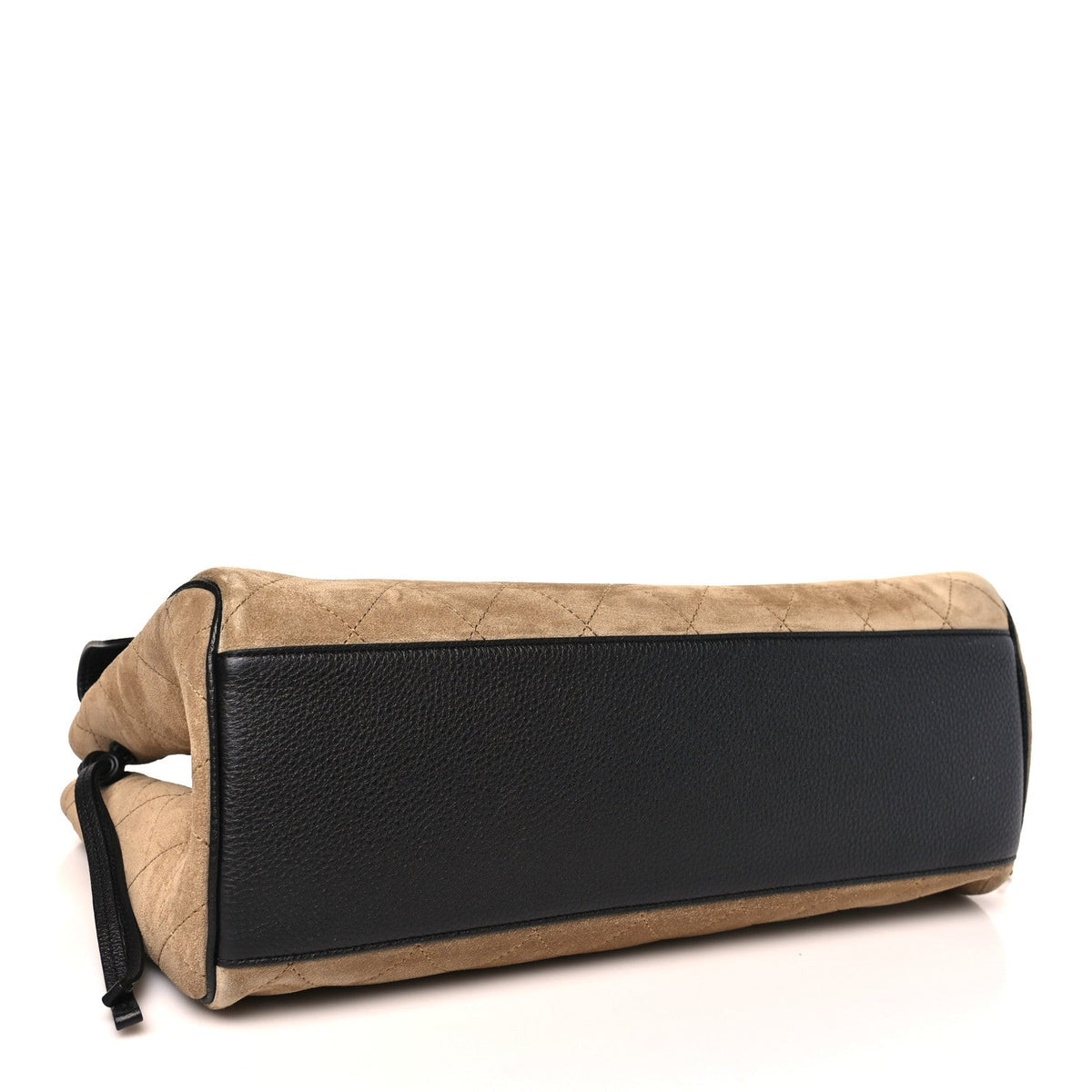 Calfskin Suede Handbag - Beige