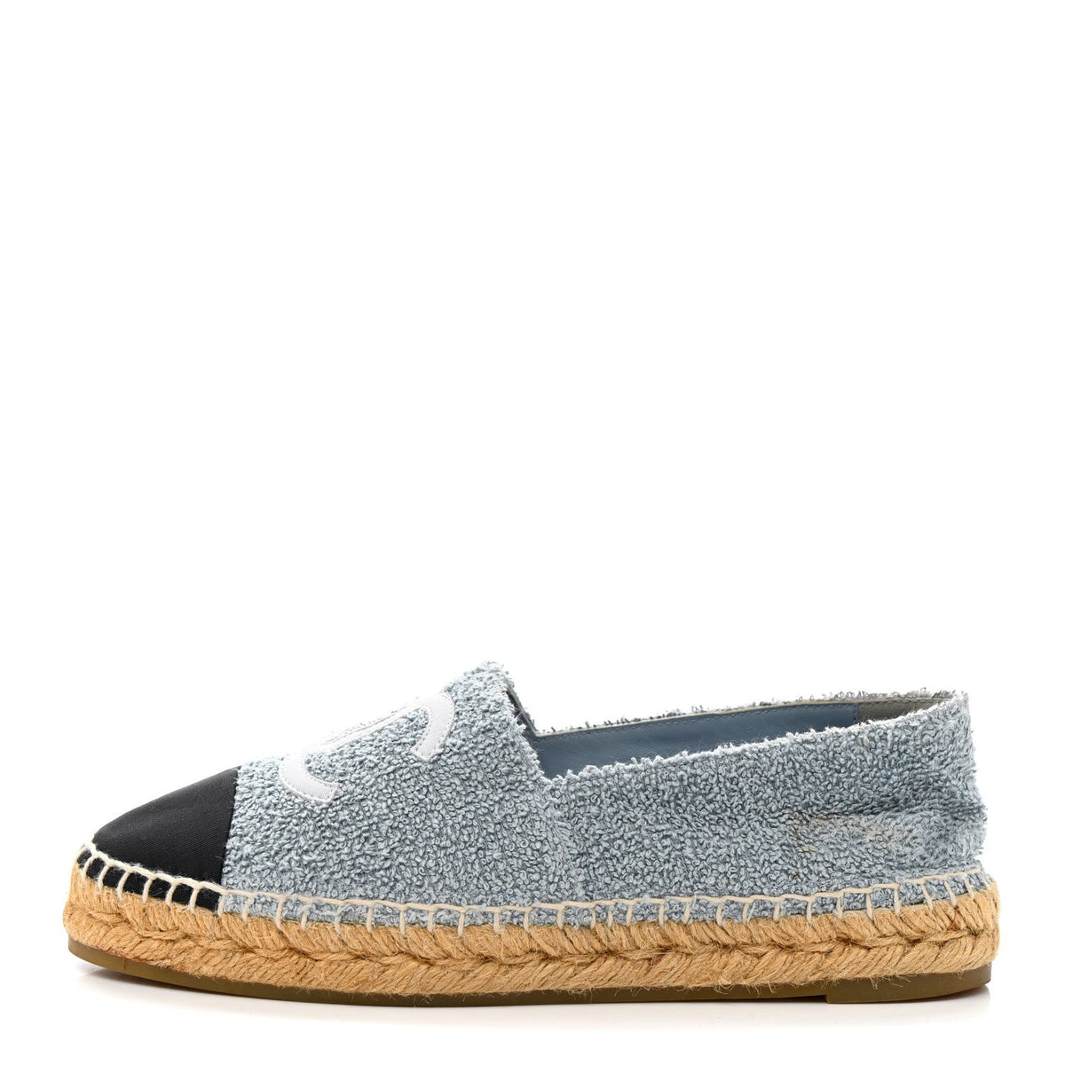 Fabric Grosgrain CC Espadrilles Blue Light Gray Black