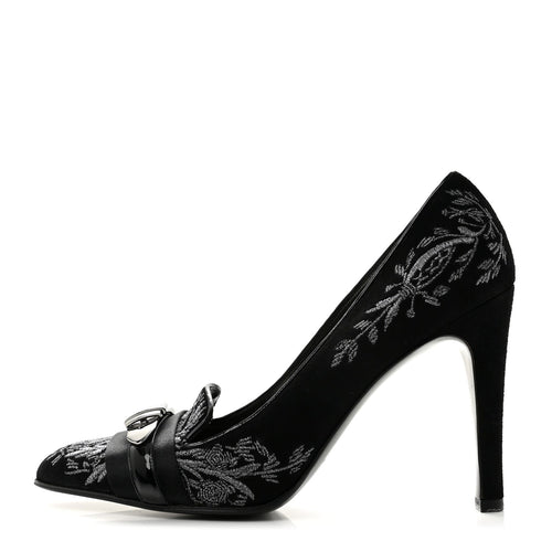Suede Brocade Pumps 9 Black