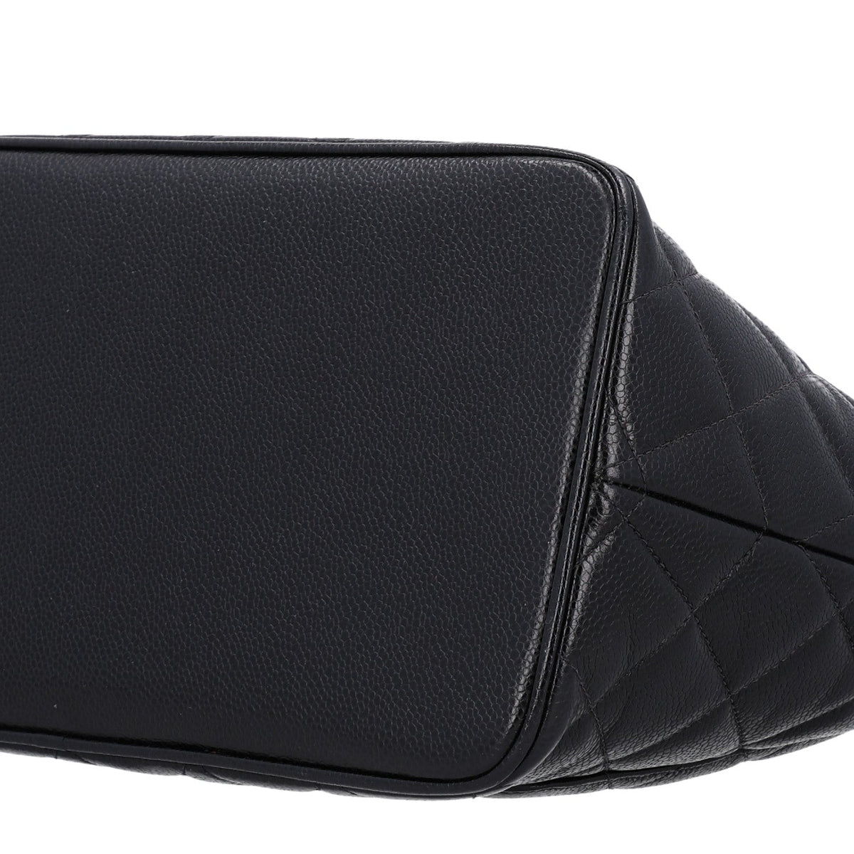 Quilted Caviar Tote Bag - Black