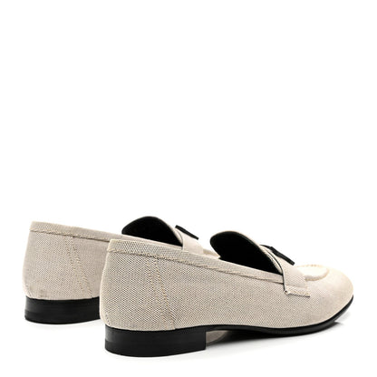 Hermes Canvas Women's H Paris Loafers 37 Prunoir