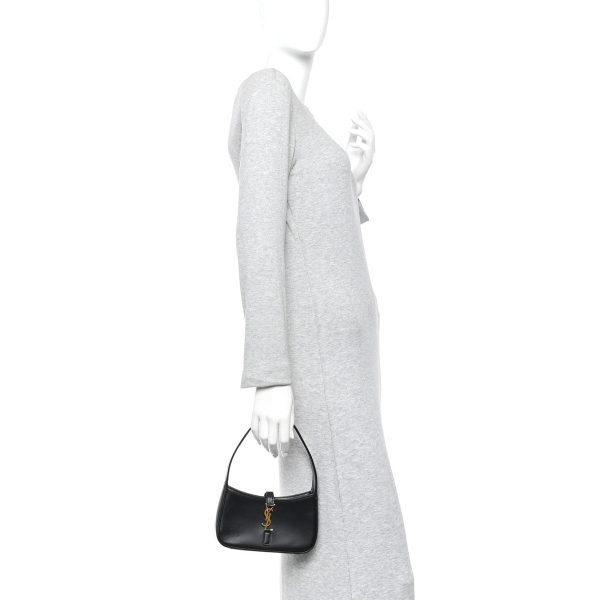 Mini Calfskin Hobo Bag - Black