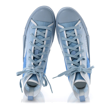 Dior Technical Canvas Men's B23 High Top Sneakers 43 Blue Beige