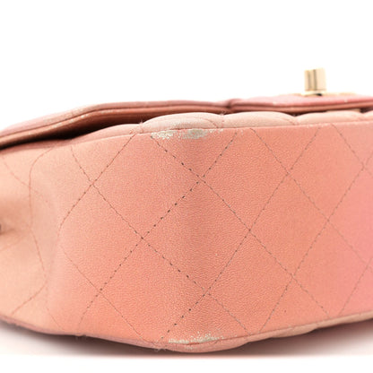 Mini Quilted Lambskin Flap Shoulder Bag - Tan