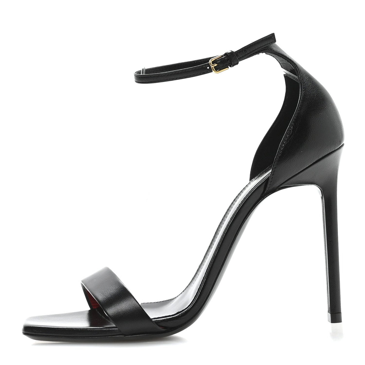 Calfskin Tripon Amber Ankle Strap Sandals Black
