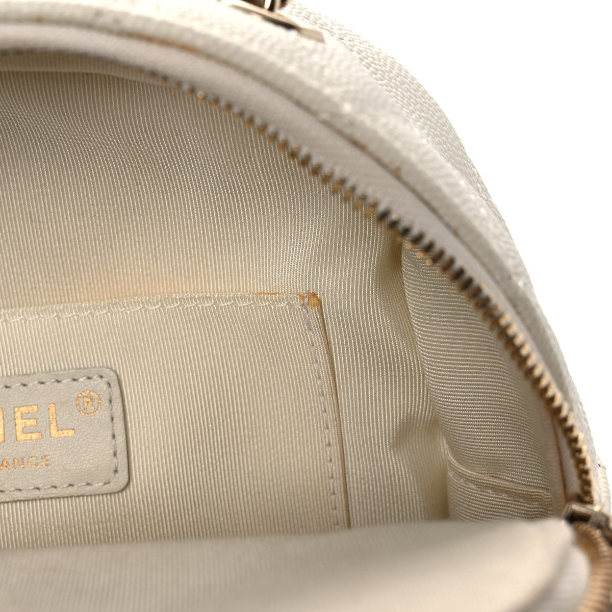Small Quilted Caviar Backpack - White