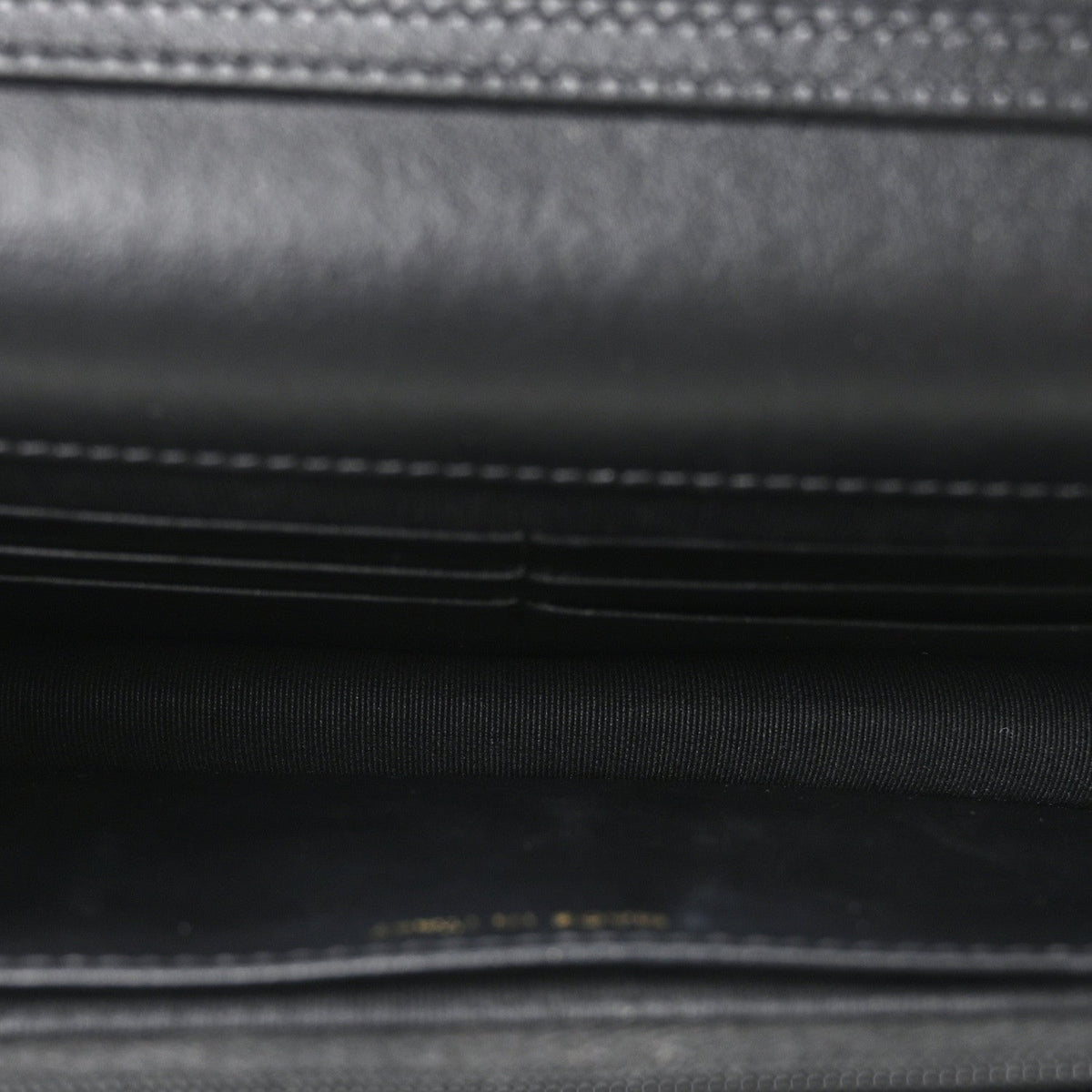 Quilted Caviar Wallet Bag - Black