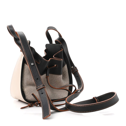 Mini Calfskin Canvas Shoulder Bag - Black