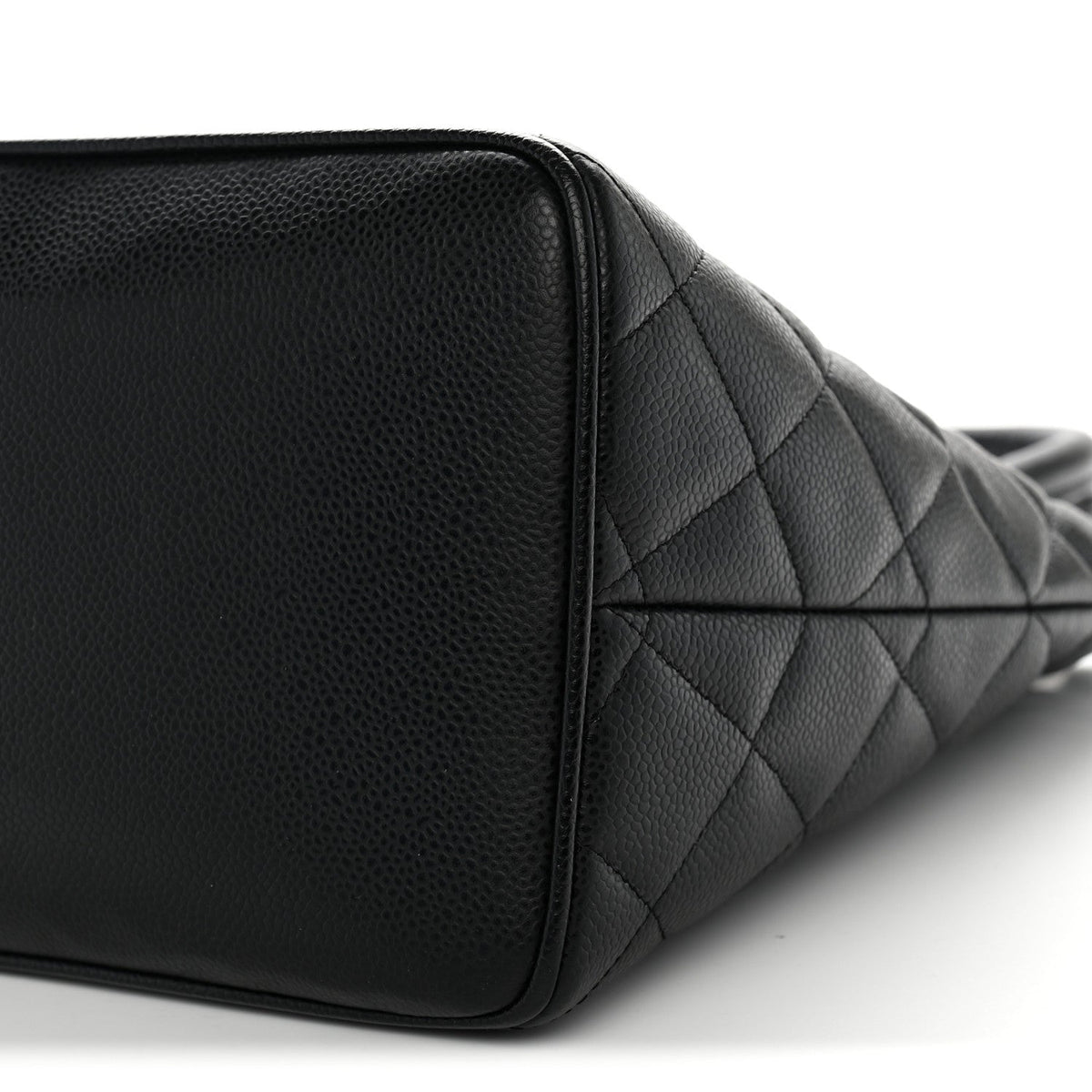Quilted Caviar Tote Bag - Black