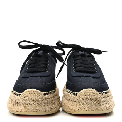 Christian Louboutin Toile Calfskin Espasneak Flat Women's Sneakers 36 Obscur