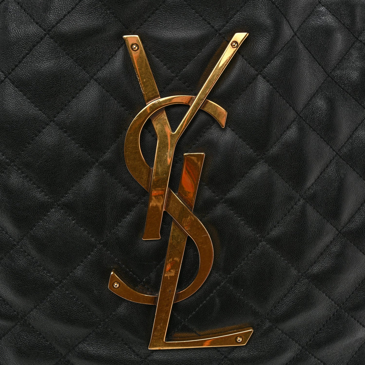 Maxi Quilted Lambskin Tote Bag - Black