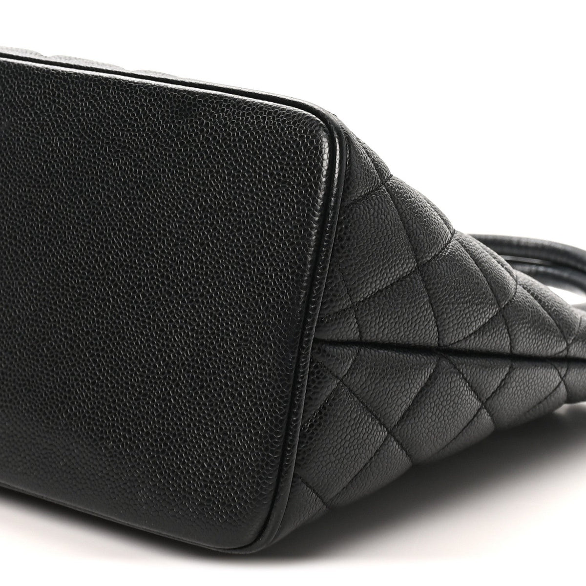 Quilted Caviar Tote Bag - Black