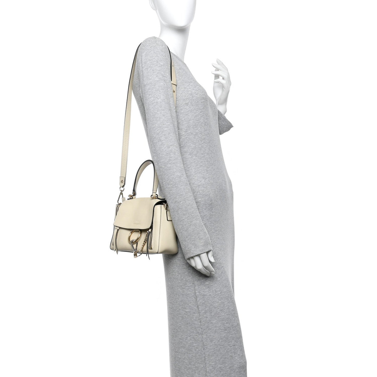 Mini Calfskin Shoulder Bag - White