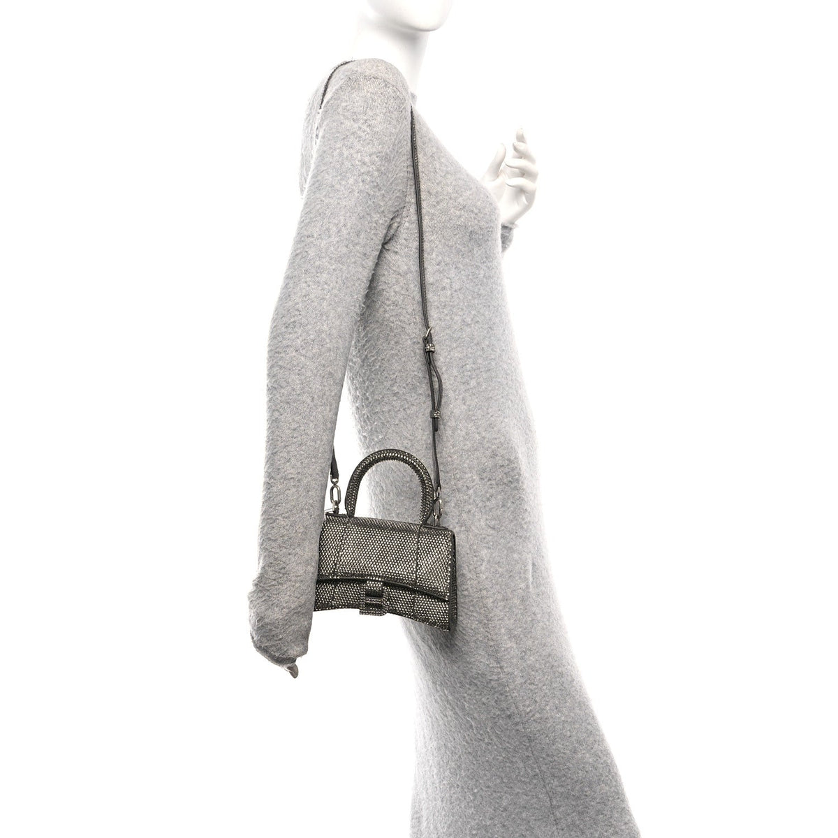 Suede Handbag - Grey