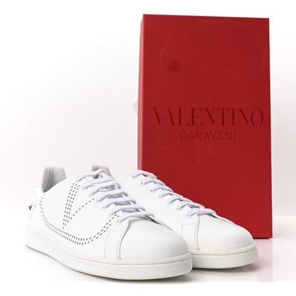 Valentino Garavani Calfskin Men's Backnet Sneakers 46 White